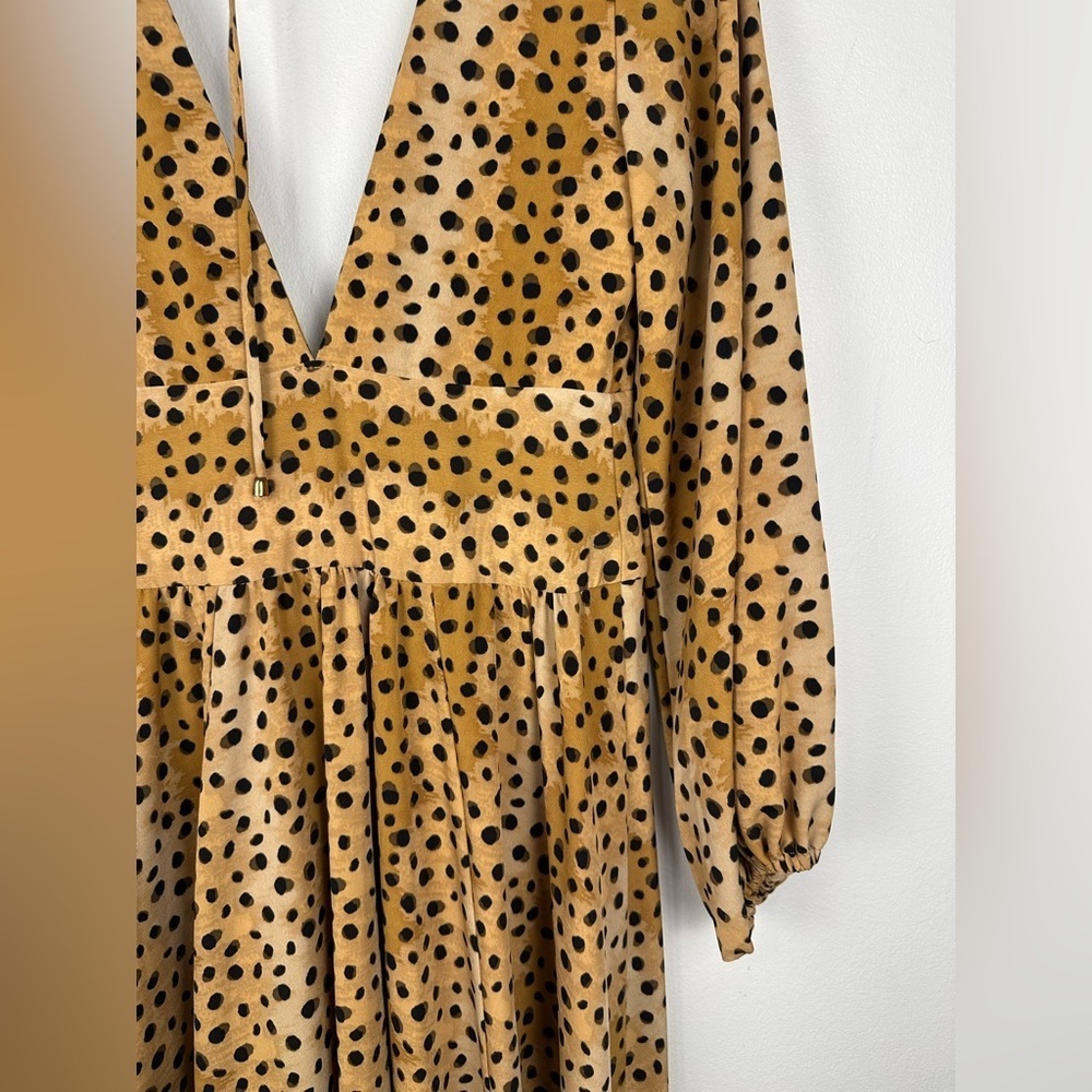 Free People Jayde Leopard Print Boho Maxi Dress‎ Sz 4 - Picture 8 of 9